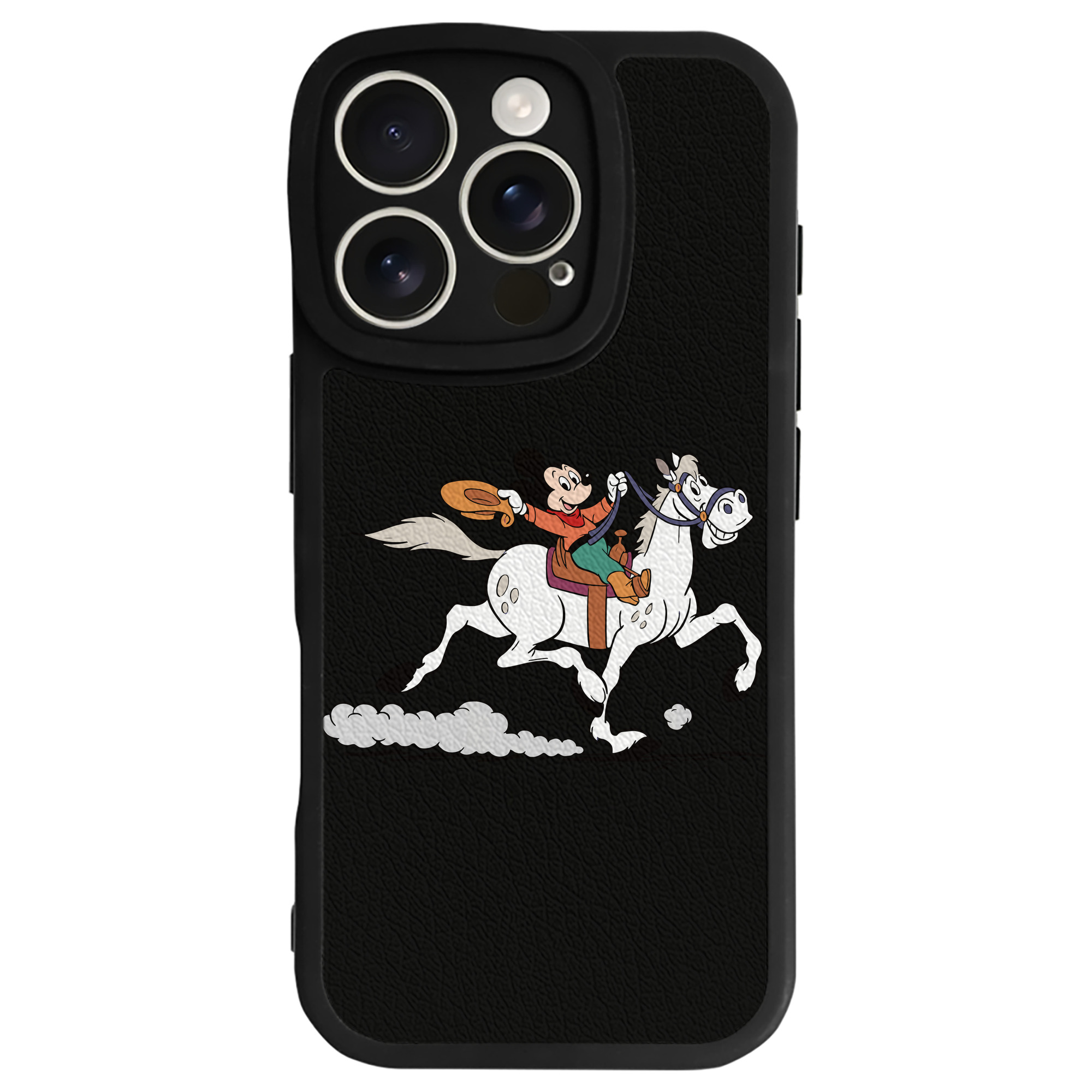 （画像用） ミッキーマウス Mickey Mouse 【iPhone 16シリーズ対応】シリコンスマホケース（レザー調） 材質：シリコン
